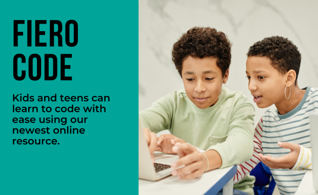 Fiero Code - Kids and teens can learn to code with ease using our newest online resource.